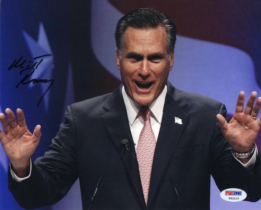 MITT ROMNEY SIGNED AUTOGRAPH 8X10 PHOTO - 2012 PRESIDENT NOM, UTAH SENATOR PSA