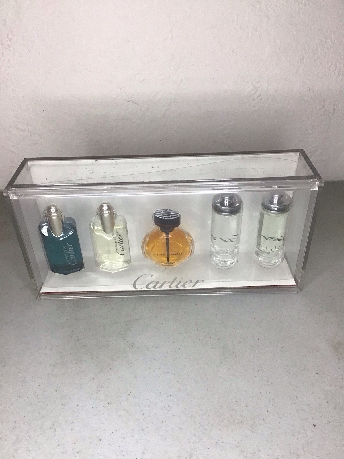 Vintage Cartier Mini Coffret Mini Splash Edt Set Of 5 (Case Has Scuffs/Scratches