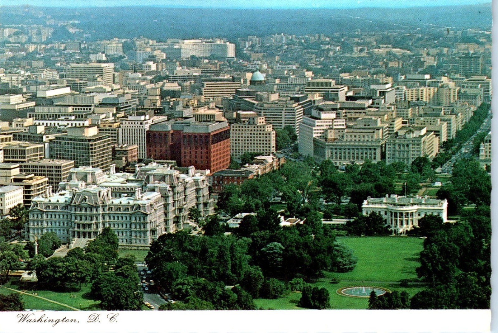 Bird\'s Eye View Showing White House and Down Town Washington D. C. Postcard