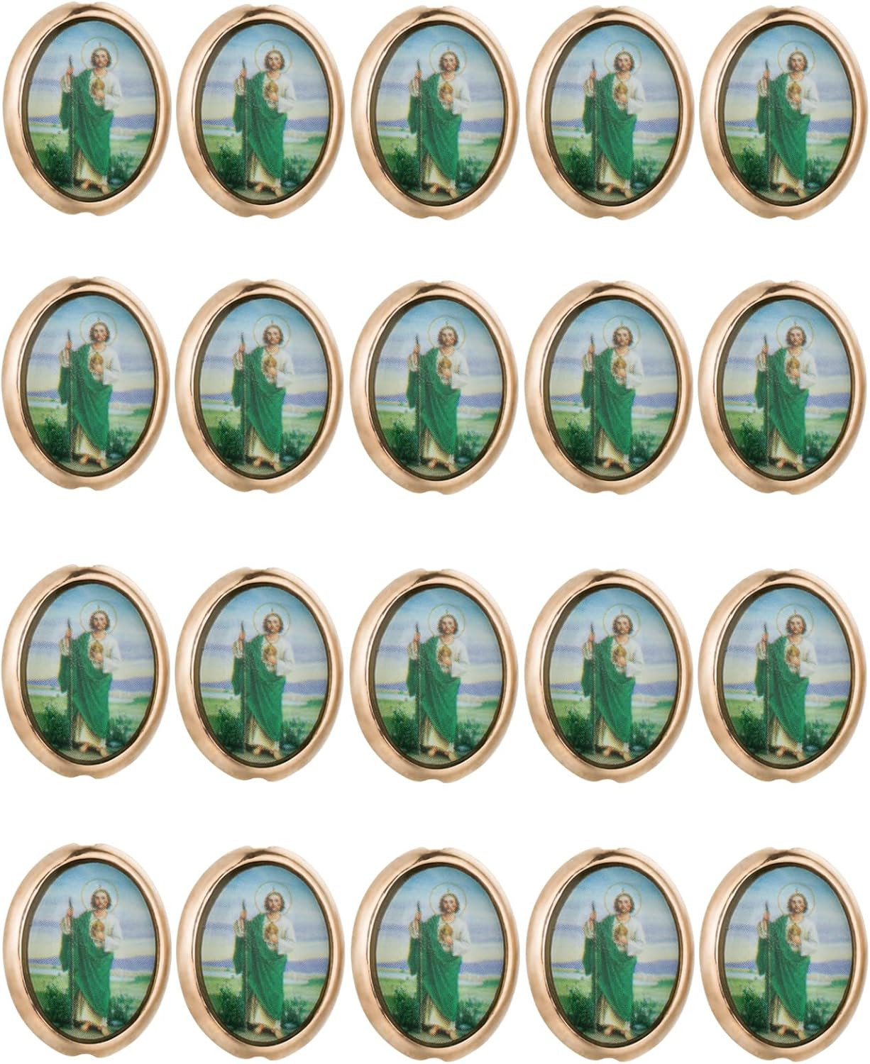 20Pcs Our Lady of Guadalupe Saint Jude Spacer Beads for DIY Rosary Necklace Brac
