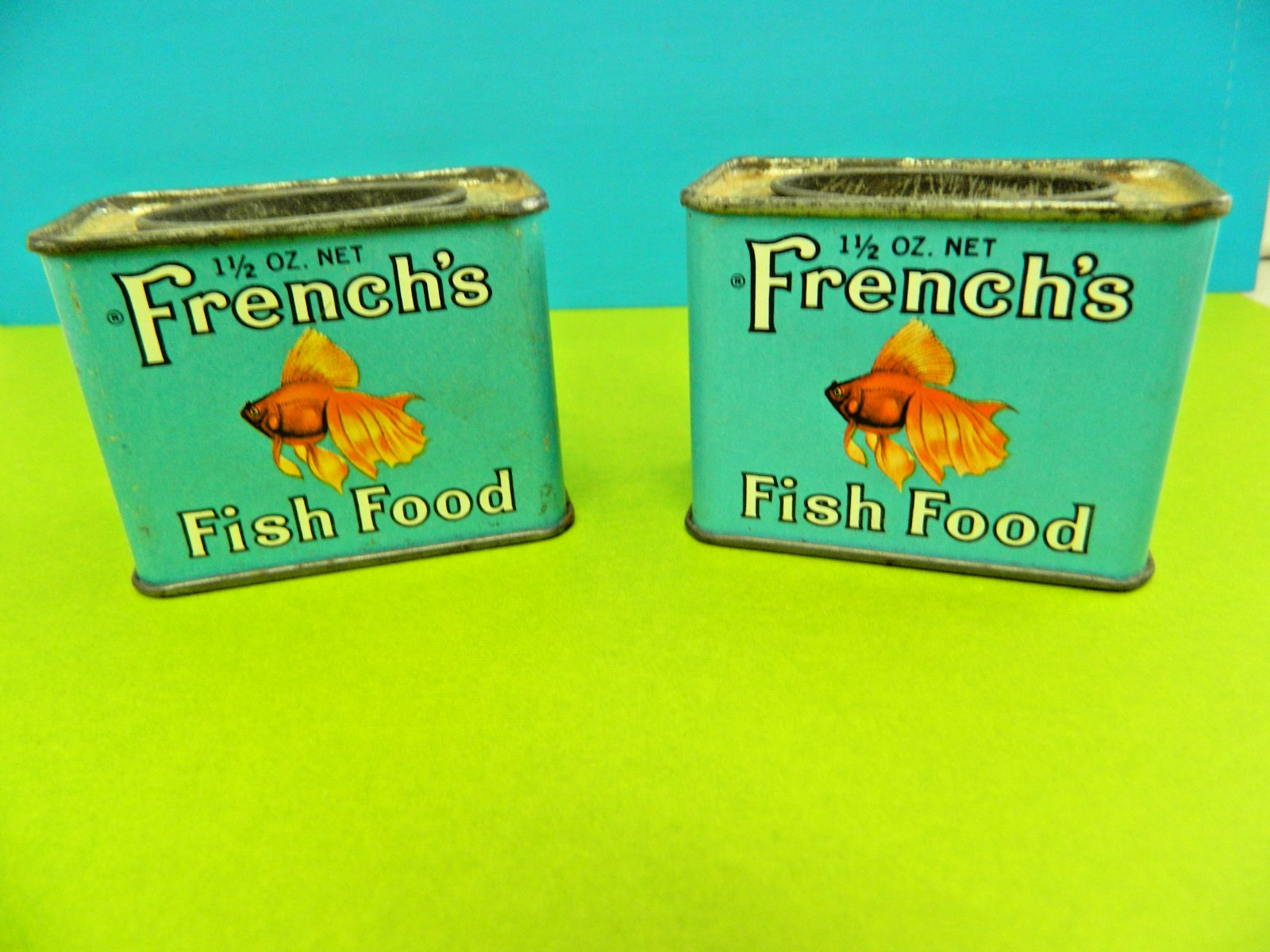 Vintage French\'s Fish Food Cans Lot (2)
