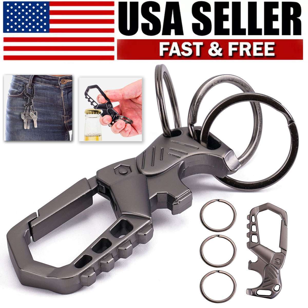 Heavy duty metal keychains, Carabiner clip Car key chains Fashion bottle opener Heavy duty metal keychains, Carabiner clip Car key chains Fashion bottle opener