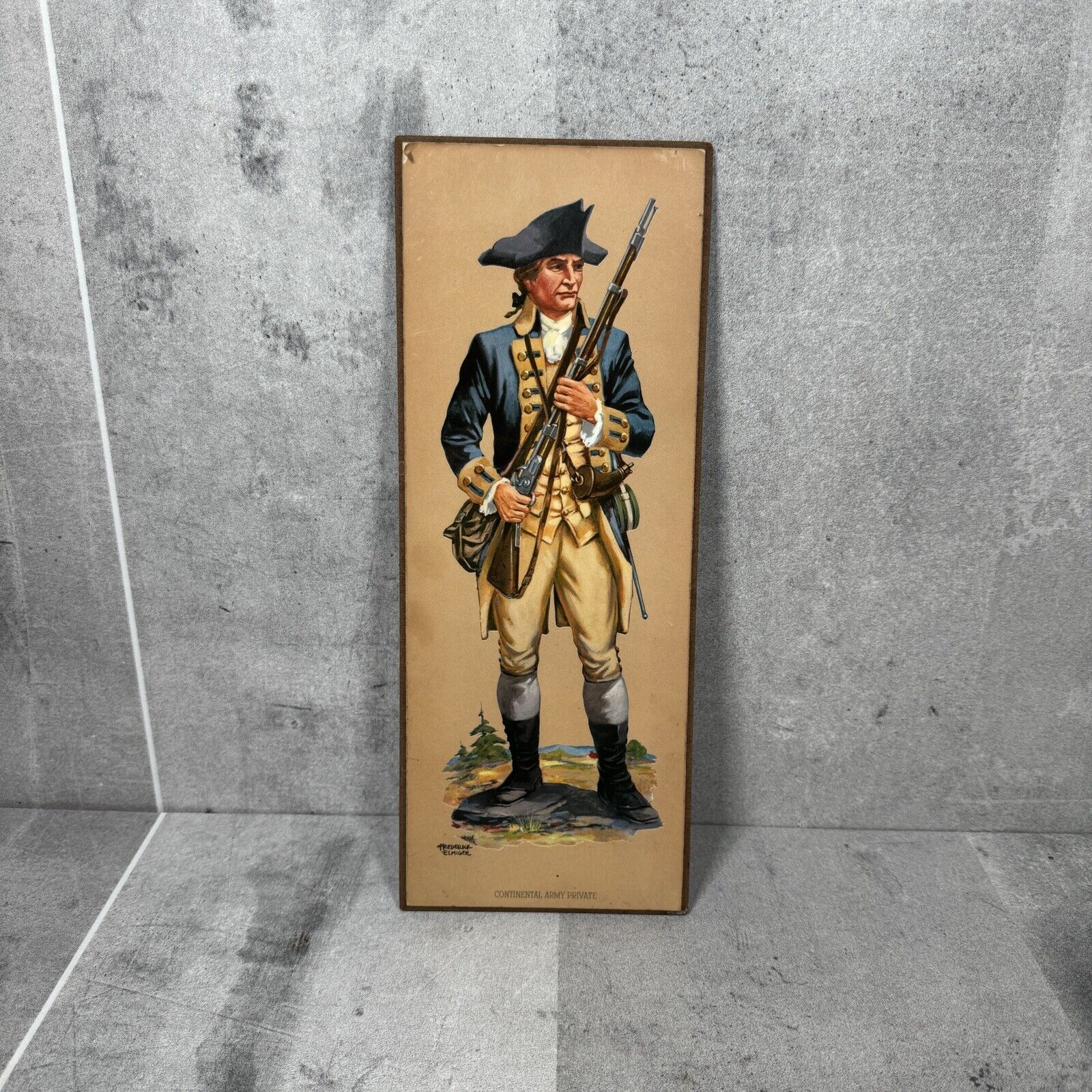 Fredrick Elmgier American Soldier Plaque-  Continental Army Private W/ Hanger
