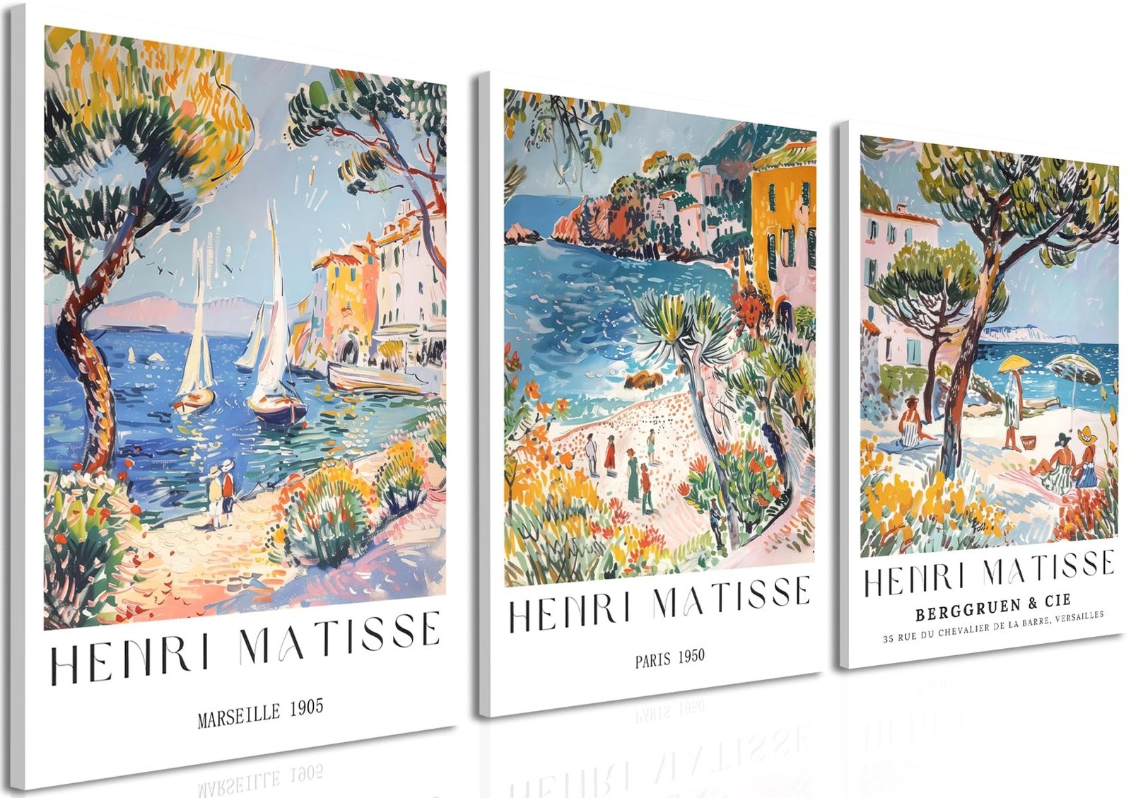 WARTHZ Henri Matisse Beach Wall Art Vintage Coastal Landscape Wall Decor