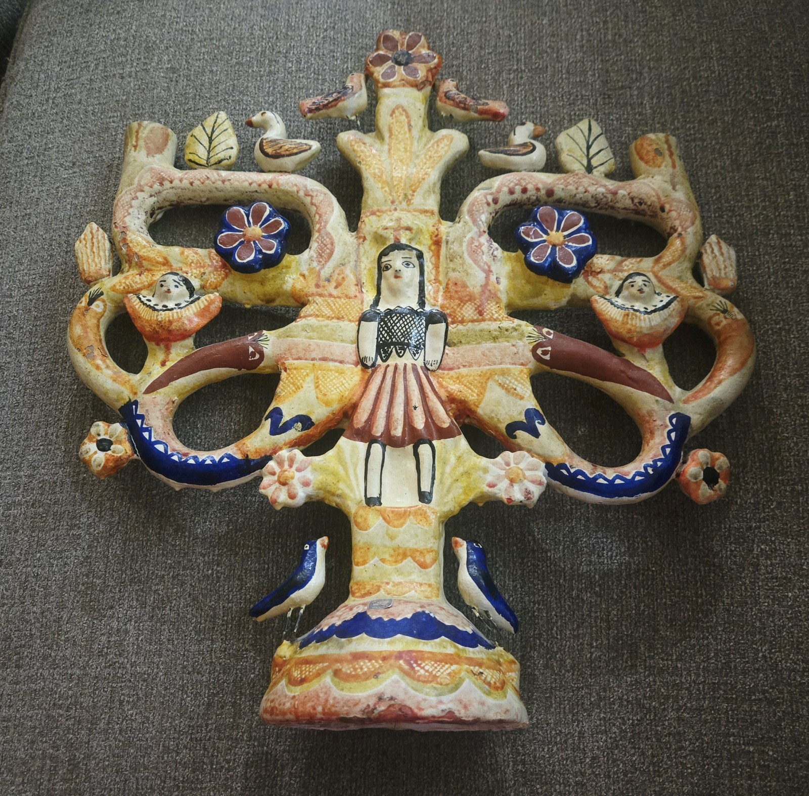 Vintage Mexican Pottery Tree of Life Attb Aurelio Flores Vintage Mexican Pottery Tree of Life Attb Aurelio Flores