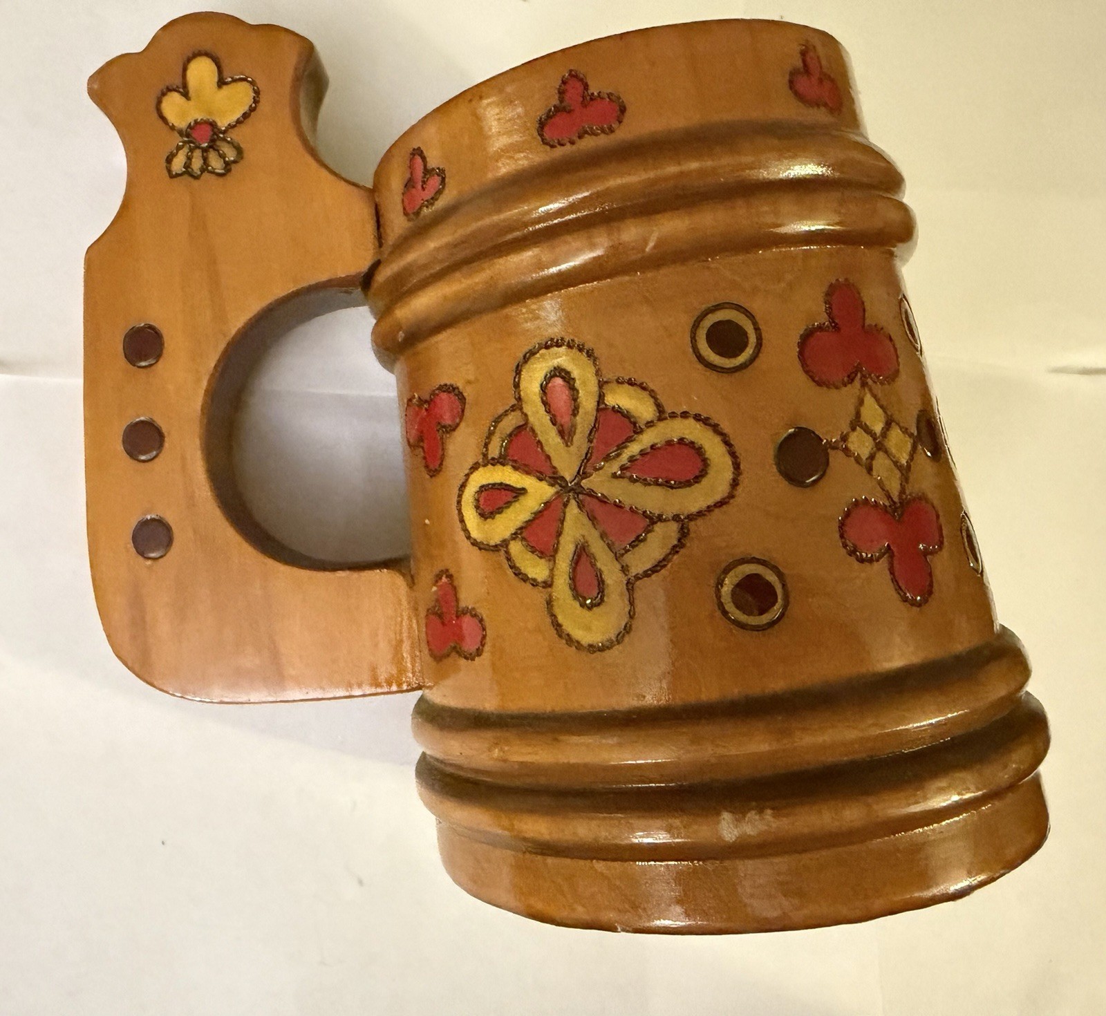 Soviet Hand Made Wooden Souvenir Drinking Vessel Soviet Hand Made Wooden Souvenir Drinking Vessel
