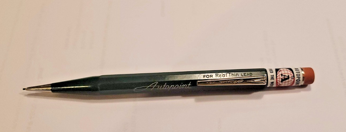 Vintage Green Autopoint Continuous Twist Mechanical Pencil Advertising New