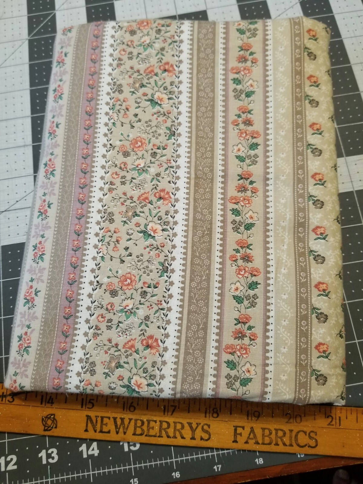 VTG Vintage OOP Cotton Calico Ticking Floral Flower Cranston Concord Fabric BTHY VTG Vintage OOP Cotton Calico Ticking Floral Flower Cranston Concord Fabric BTHY