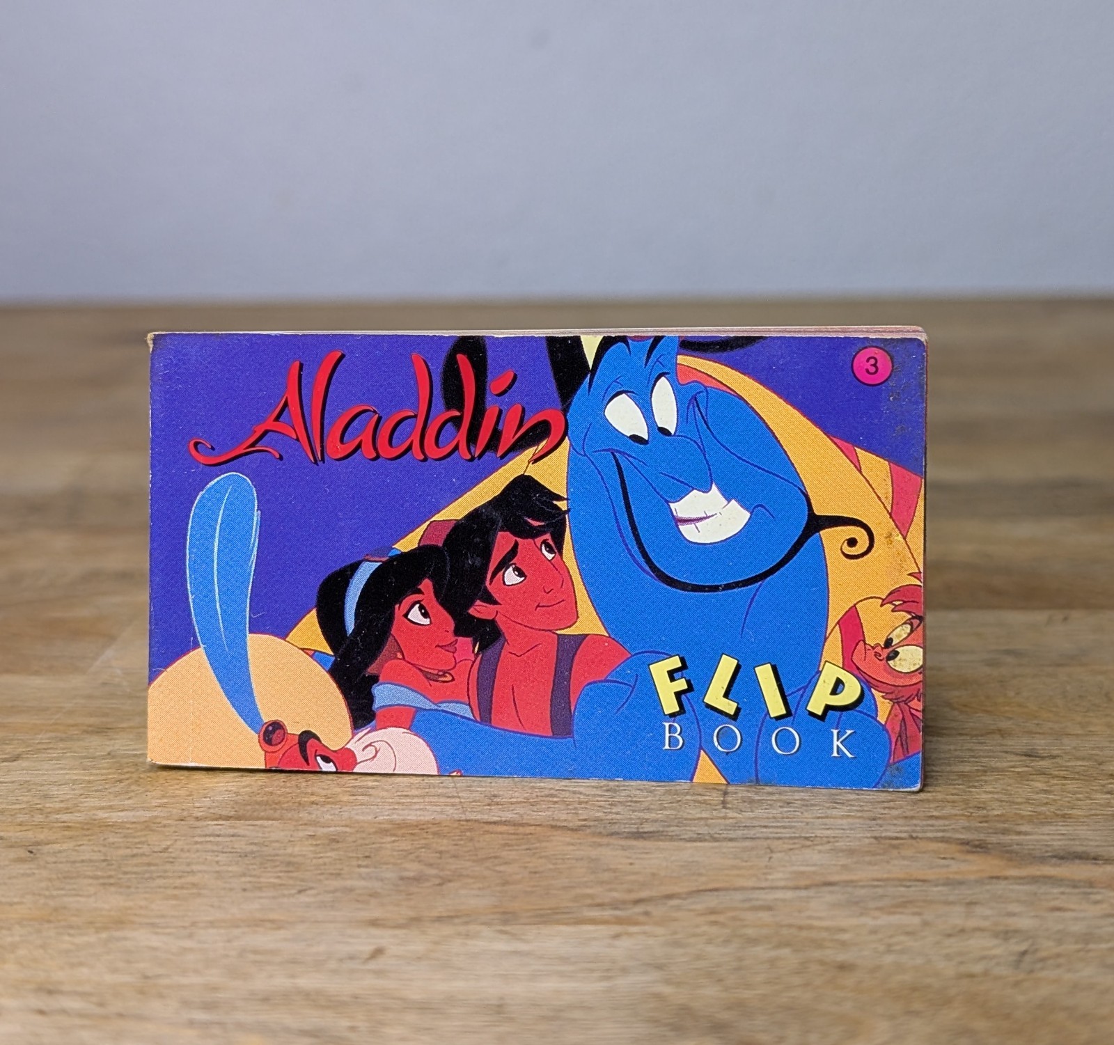 Vintage Disney's Aladdin Animated Flip Book GENIE Double Sided NOS