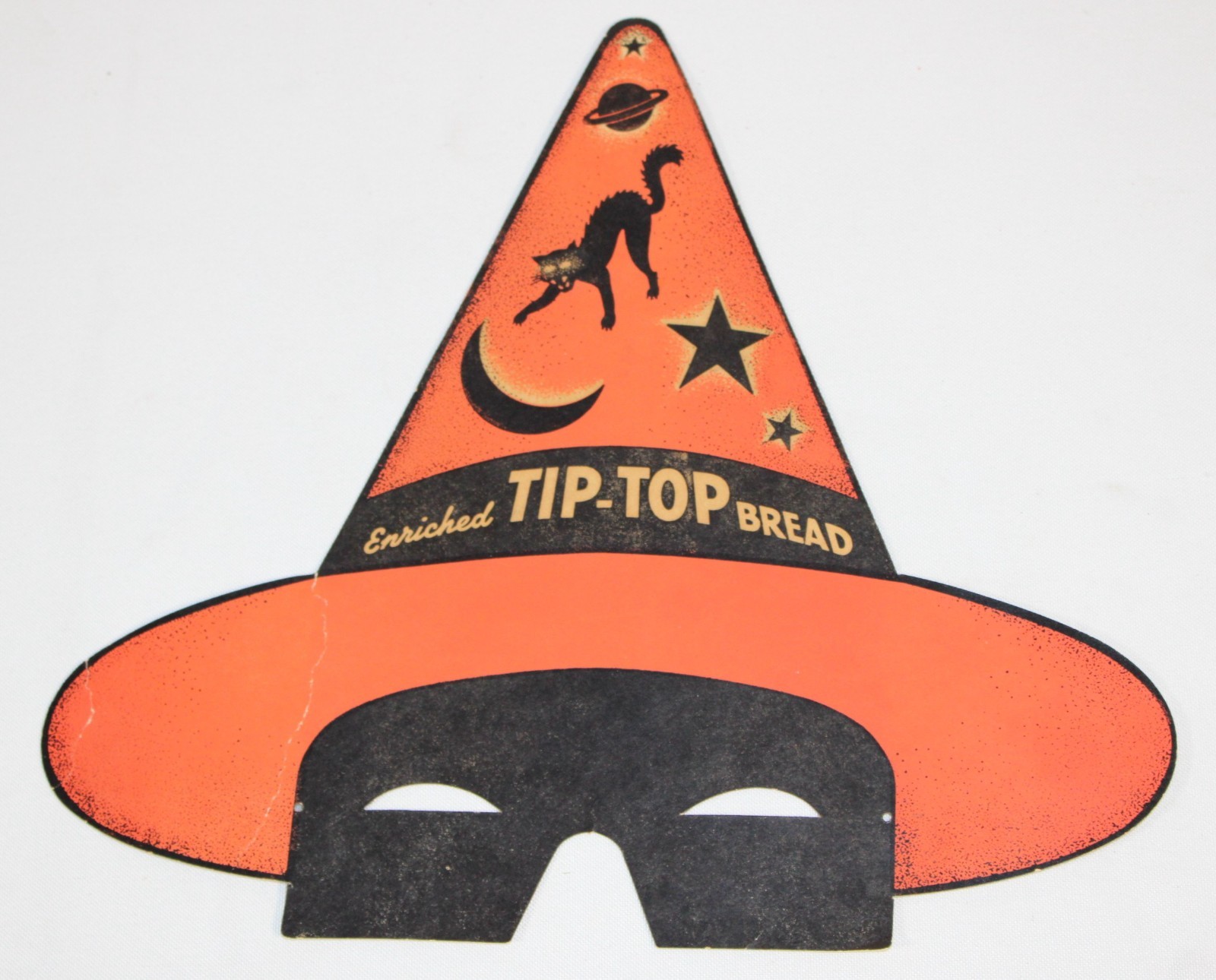 Vintage Tip Top BreadAdvertising Halloween Mask Paper Litho Diecut Black Cat Vintage Tip Top BreadAdvertising Halloween Mask Paper Litho Diecut Black Cat