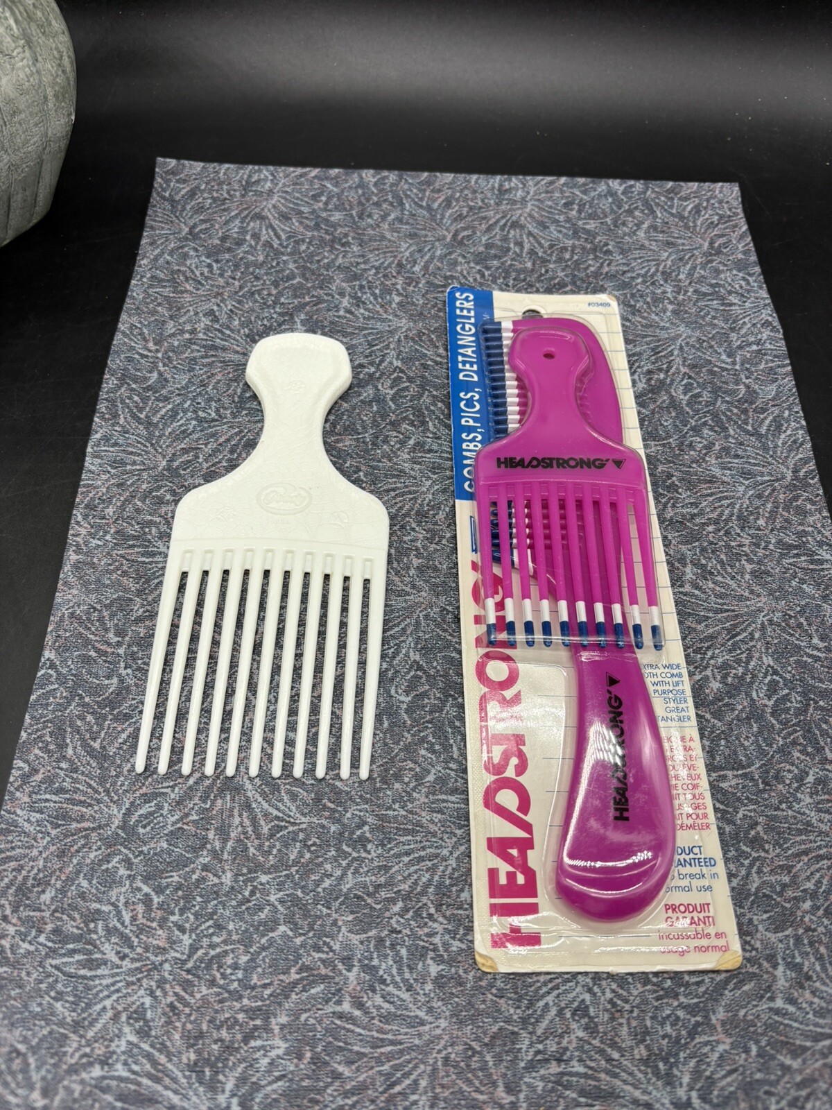 Vintage Headstrong Comb/ Hair Pic Combo Pack Hot Pink + Goody Pic NOS