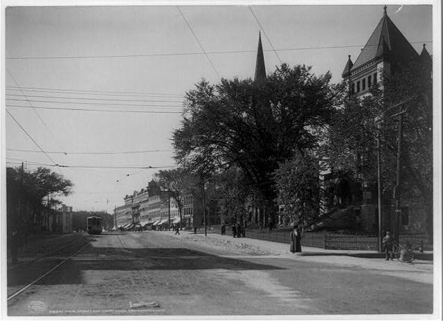 Northampton Massachusetts Street View Trolley Church Buildings 1898-1914