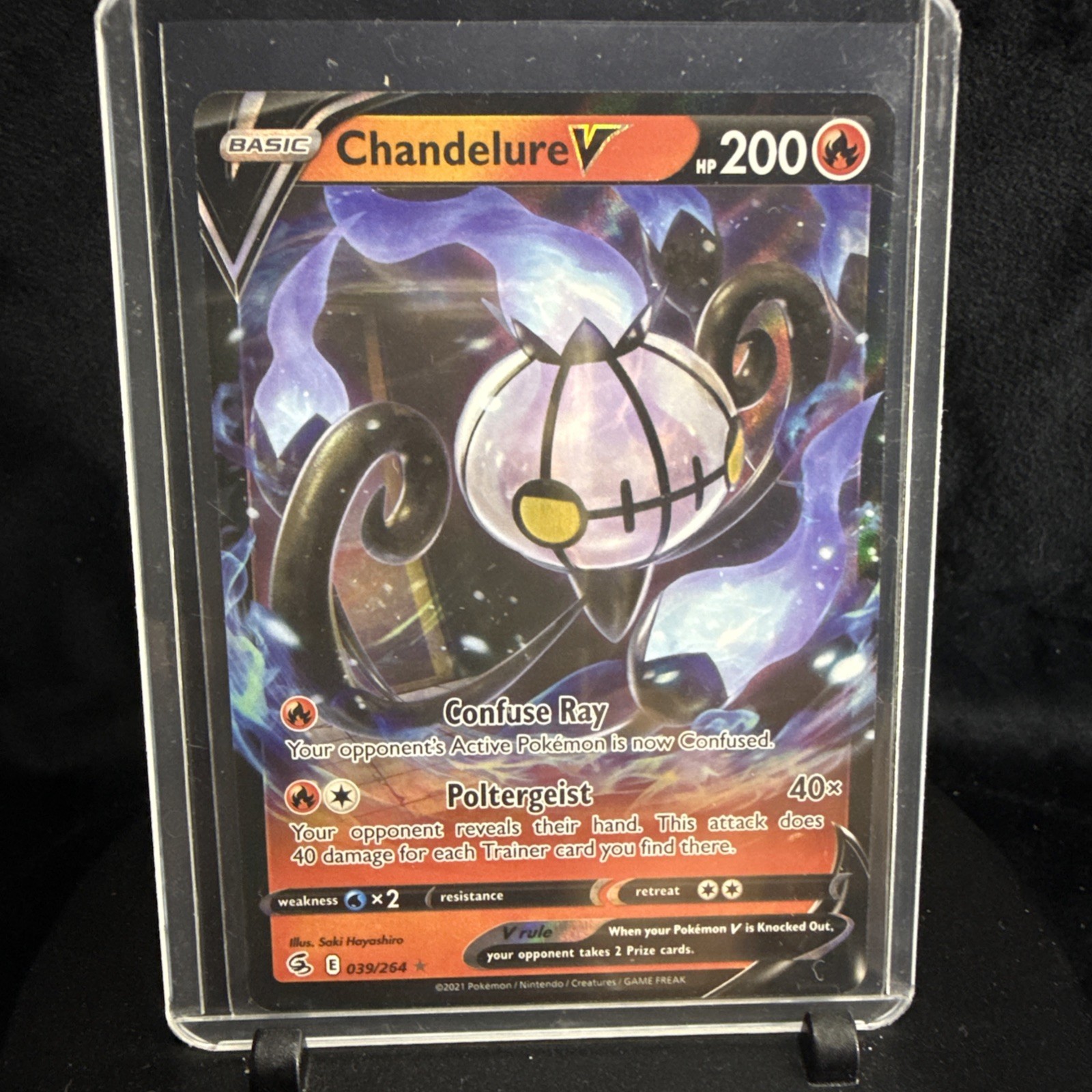 Chandelure V 2021 Fusion Full Art Ultra Rare Holo Pokemon Card 039/264 (NM) Chandelure V 2021 Fusion Full Art Ultra Rare Holo Pokemon Card 039/264 (NM)