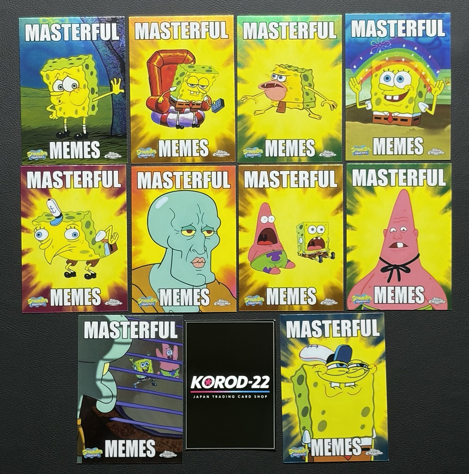 2025 Topps Chrome SpongeBob Masterful Memes Complete Set MM-1 to MM-10 2025 Topps Chrome SpongeBob Masterful Memes Complete Set MM-1 to MM-10