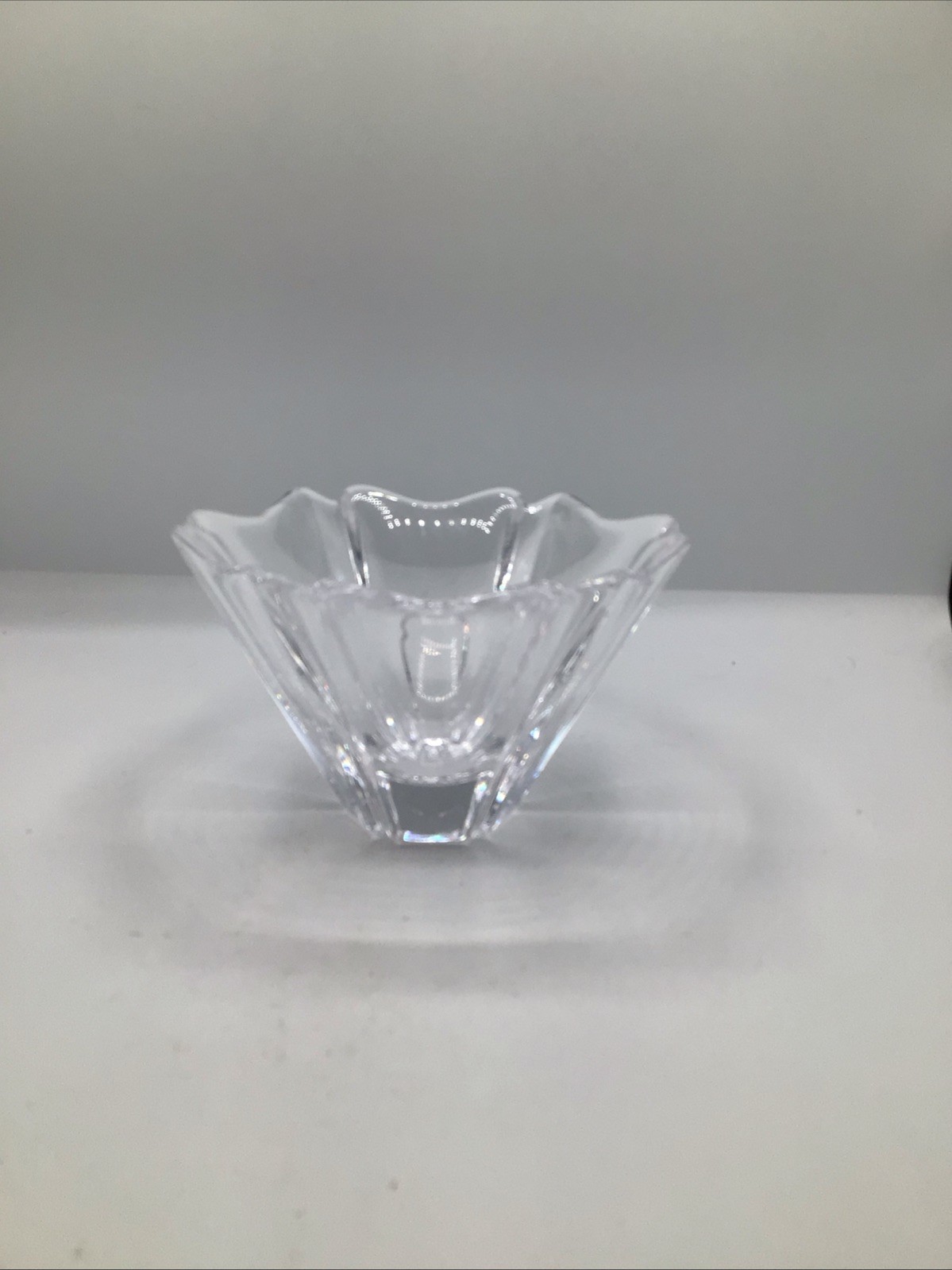 Orrefors Sweden Signed Crystal Flower Bowl