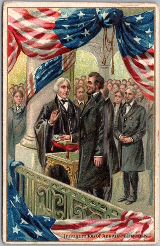 Vintage 1910s Tuck\'s LINCOLN\'S BIRTHDAY Postcard Inauguration Scene / Series 155
