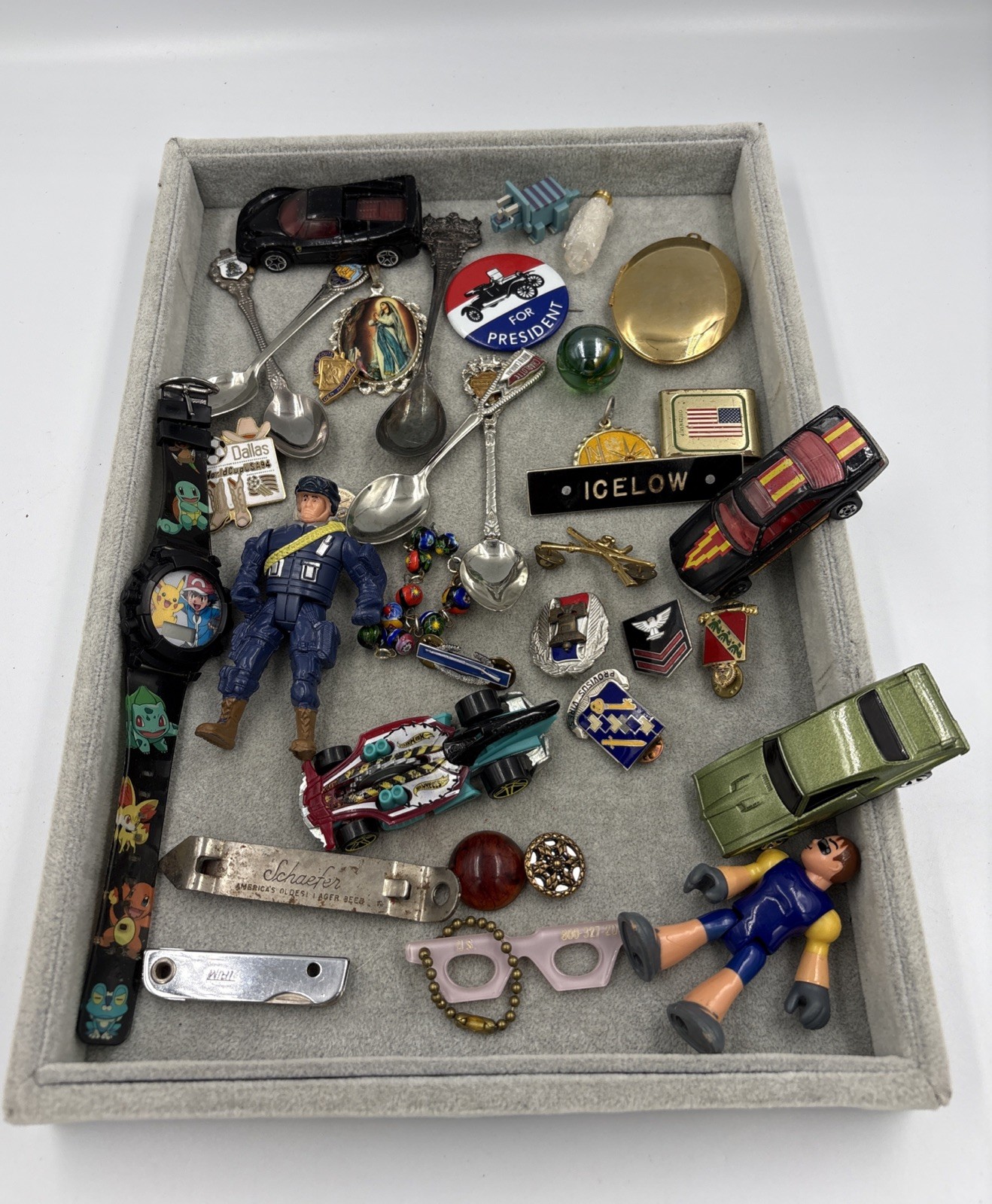 Vintage junk drawer lot items advertising Smalls Older As Shown Lot#31405