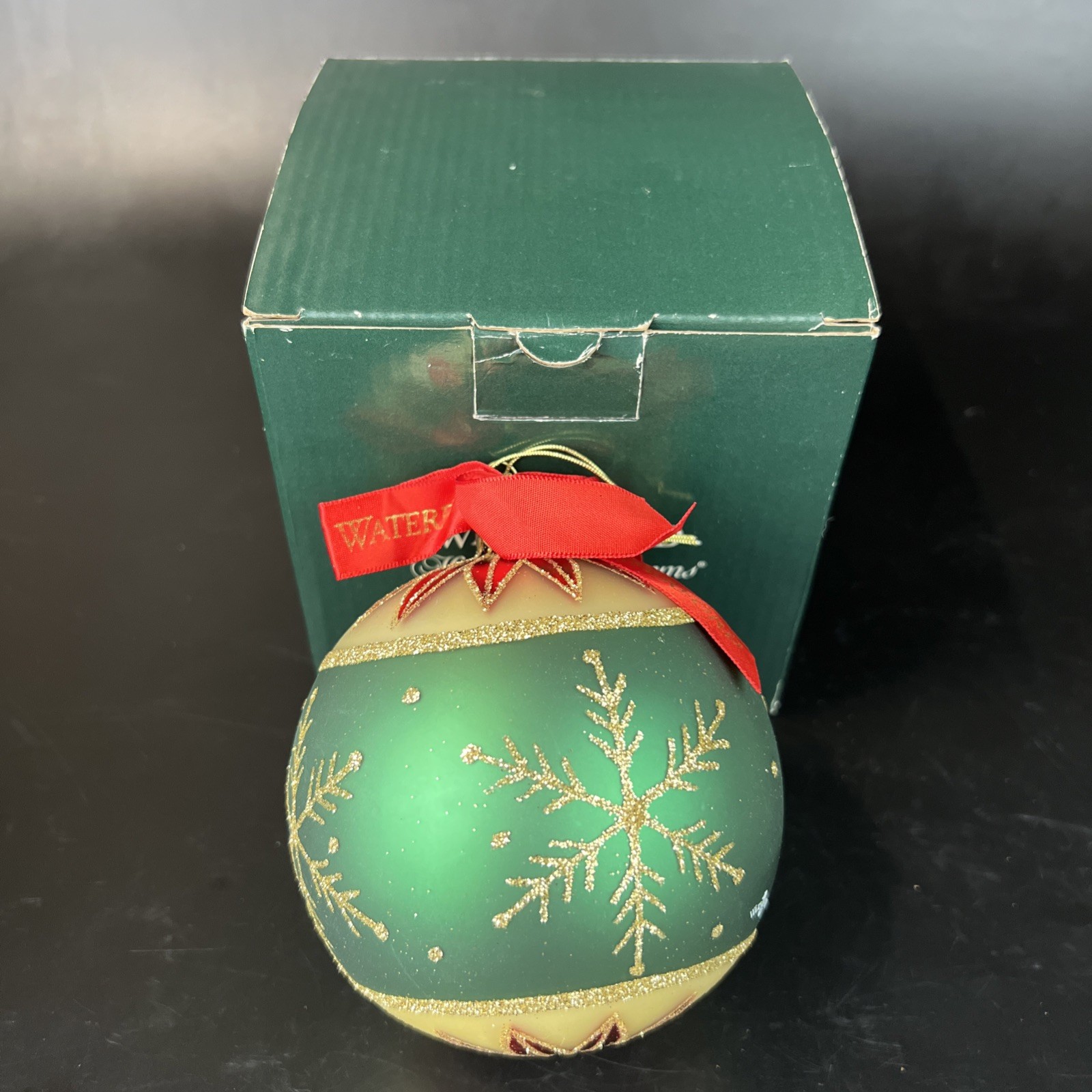 Waterford Holiday Heirlooms Four Seasons Winter Ball Glass Ornament W/Box 2003