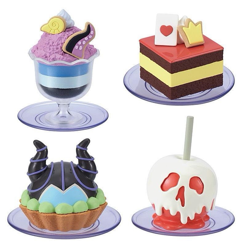 Disney Villains Yummy Sweets Poison Apple Mascot Gacha Complete Set of 4 NEW