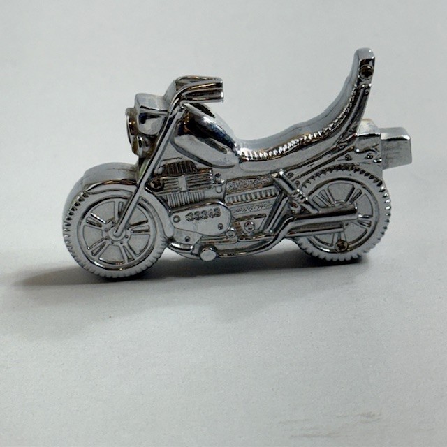 Vintage Motorcycle Lighter Chopper Harley Davidson Push Button Bike Silver USA