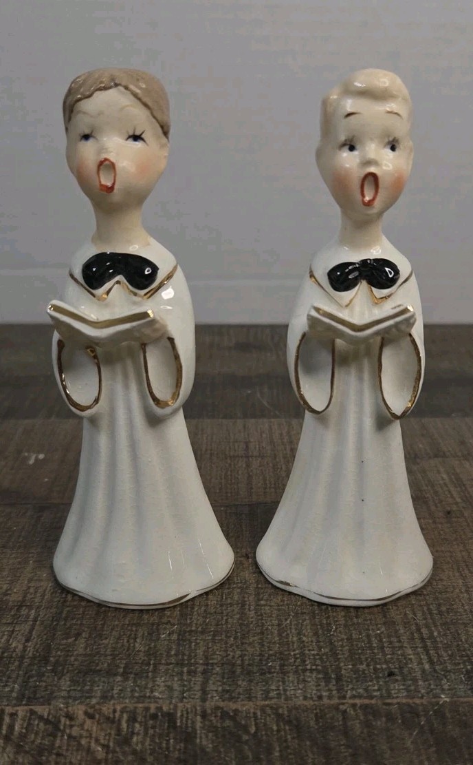 Vintage MCM Christmas Church Singing Choir Boys Ceramic Set Of 2 Japan SEE PHOTO Vintage MCM Christmas Church Singing Choir Boys Ceramic Set Of 2 Japan SEE PHOTO