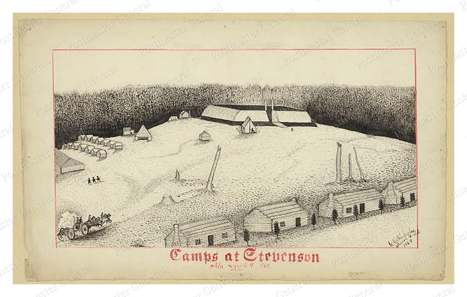 Stevenson Alabama Camps Standard Postcard COPY RPPC Stevenson Alabama Camps Standard Postcard COPY RPPC
