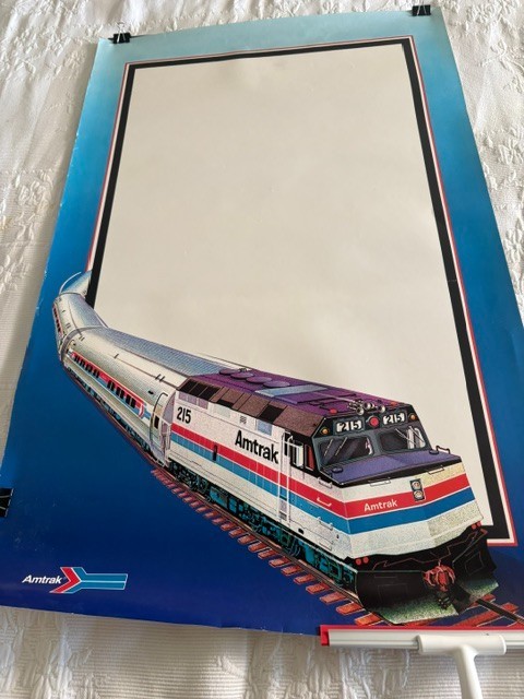 Vintage Amtrak Passenger Train Poster Railroad Original