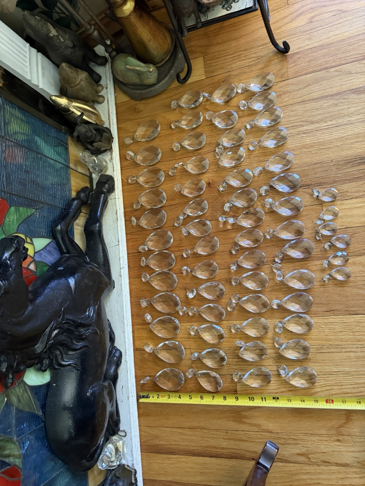Antique Leaded Glass Crystal Prism Lot 60 Pieces XL Sizes, 3 Sizes Quilt Pattern Antique Leaded Glass Crystal Prism Lot 60 Pieces XL Sizes, 3 Sizes Quilt Pattern