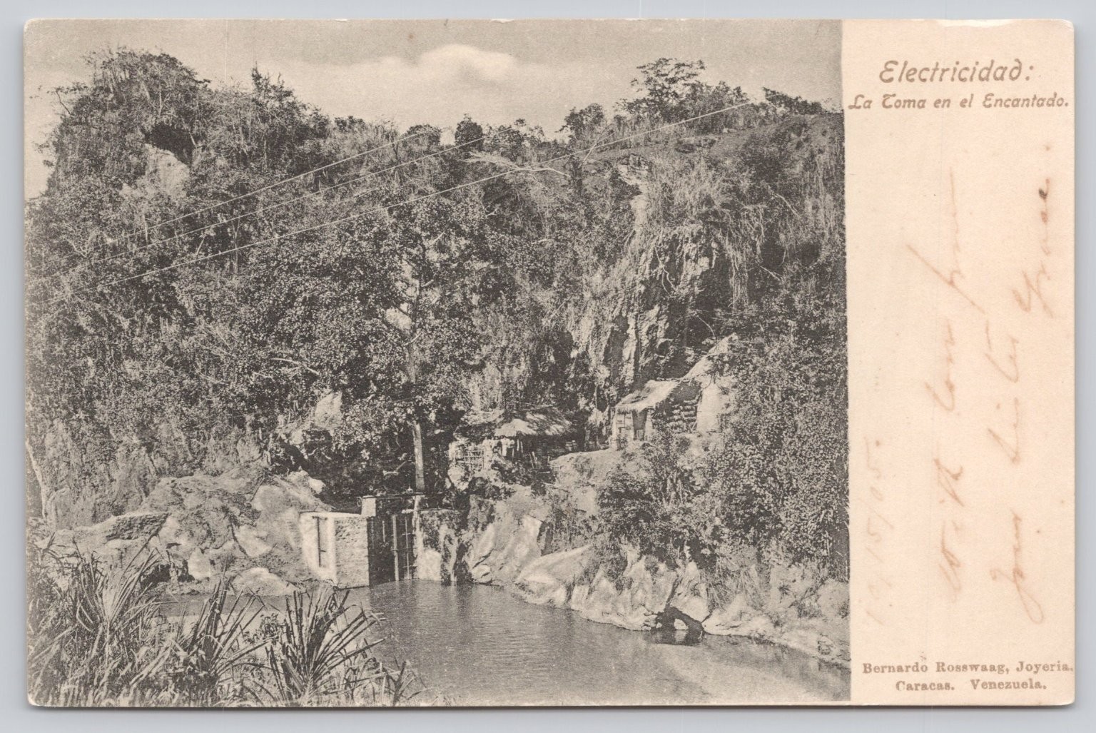 Vintage Venezuela Electricity La Coma El Encantado Hydro Postcard c1910s