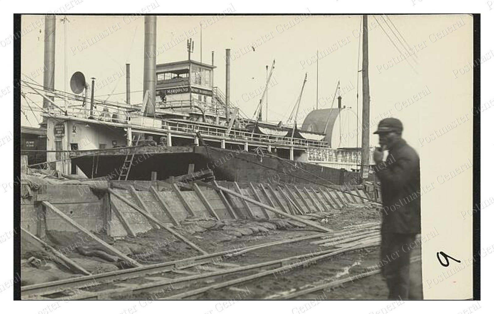 Cairo Illinois Steamboat Flood Standard Postcard COPY RPPC