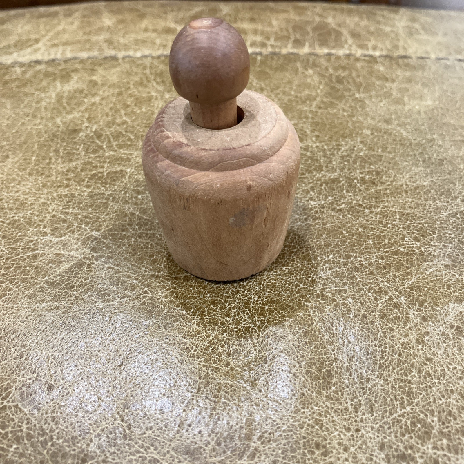 Vintage Amish Carved Wooden Butter Mold With Flower Stamp, 3” Size, EUC