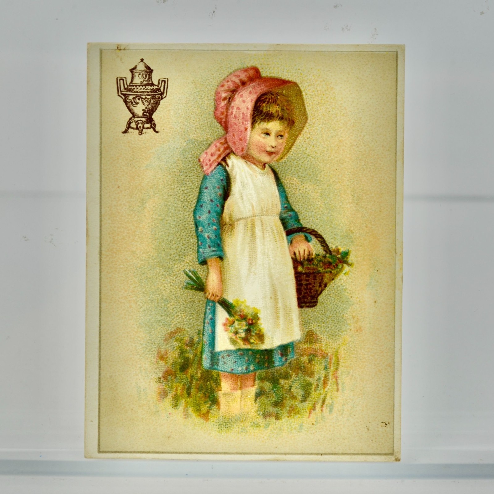 Dilworth\'s Coffee Antique Victorian Trading Card Girl Basket Dilworth\'s Coffee Antique Victorian Trading Card Girl Basket