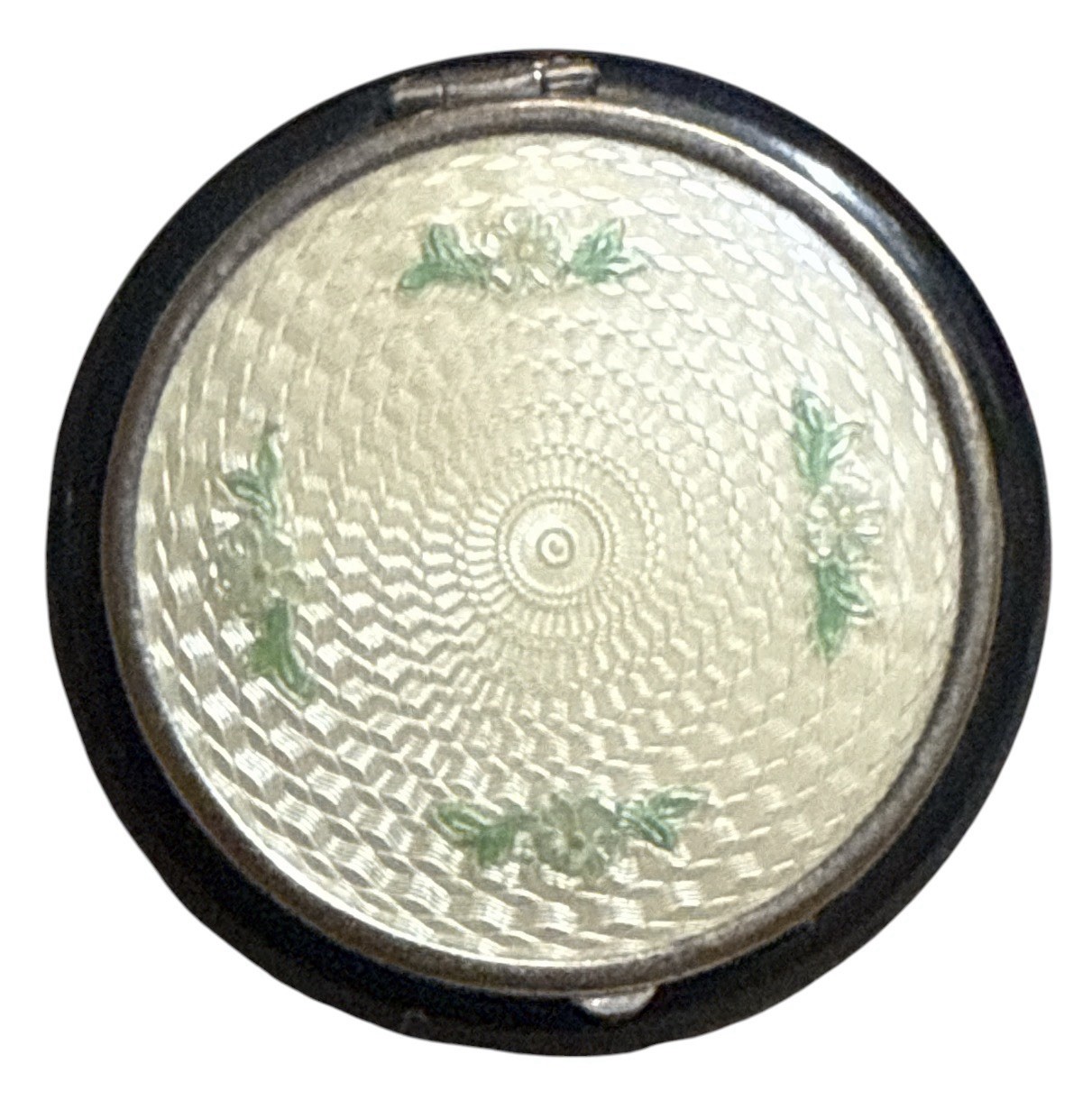VTG Evans 1930’s Art Deco Hand Painted Guilloche Enamel Powder Compact