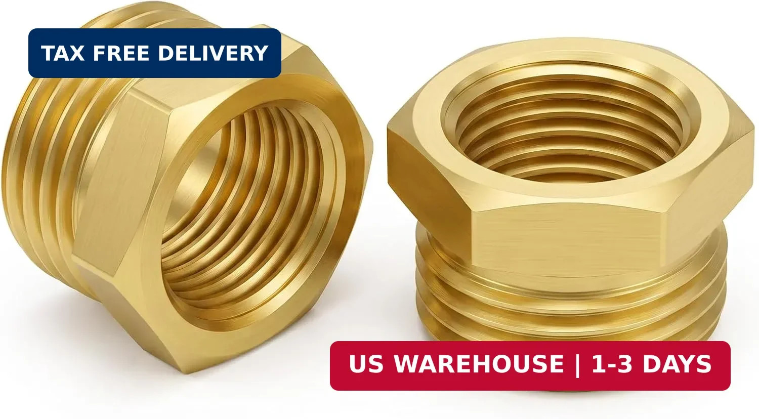 2PCS 1/2 Female to 3/4 Male Hose Adapter 1/2 to 3/4 Hose Adapter