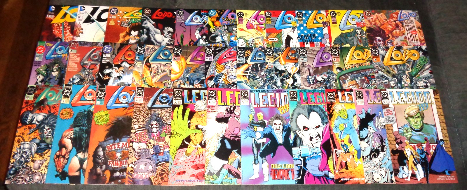 LOBO comic book (LOT OF 33) LEGION 89, BACK, INFANTICIDE, NEW 52 # 1 & 2 (F-323)