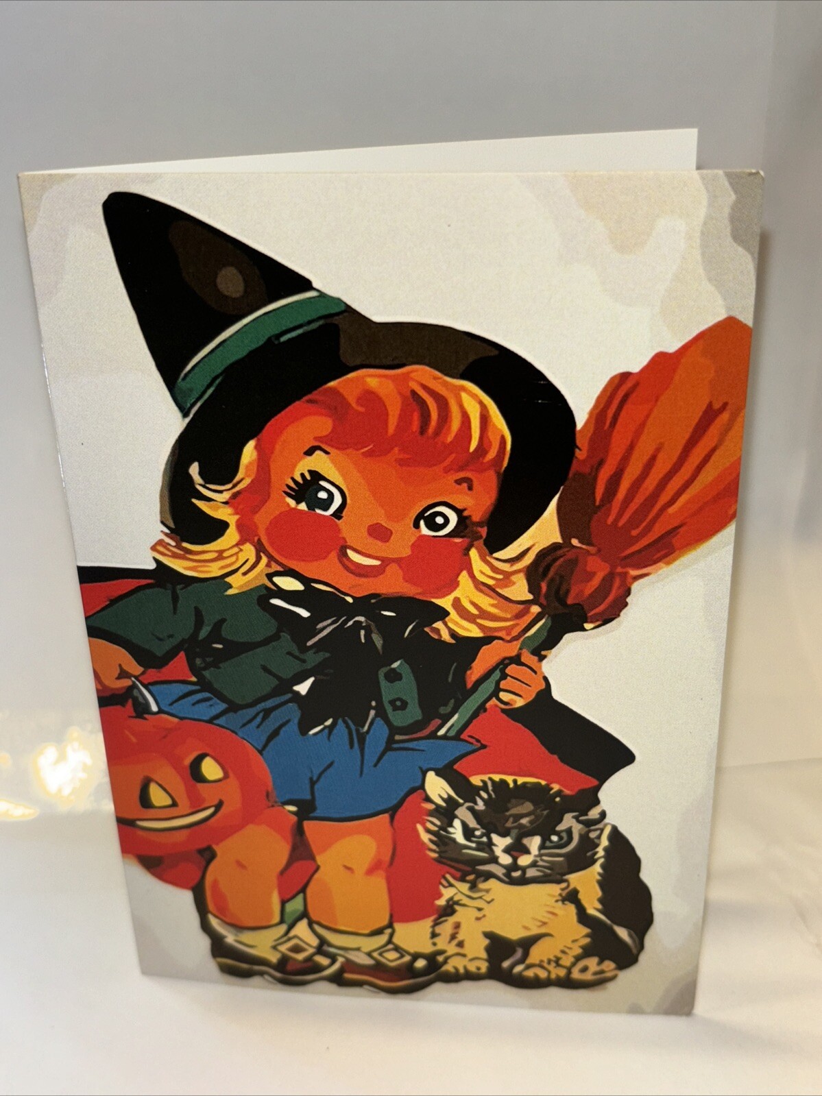 Halloween 3.5 X 5” Unused VINTAGE STYLE Greeting Card