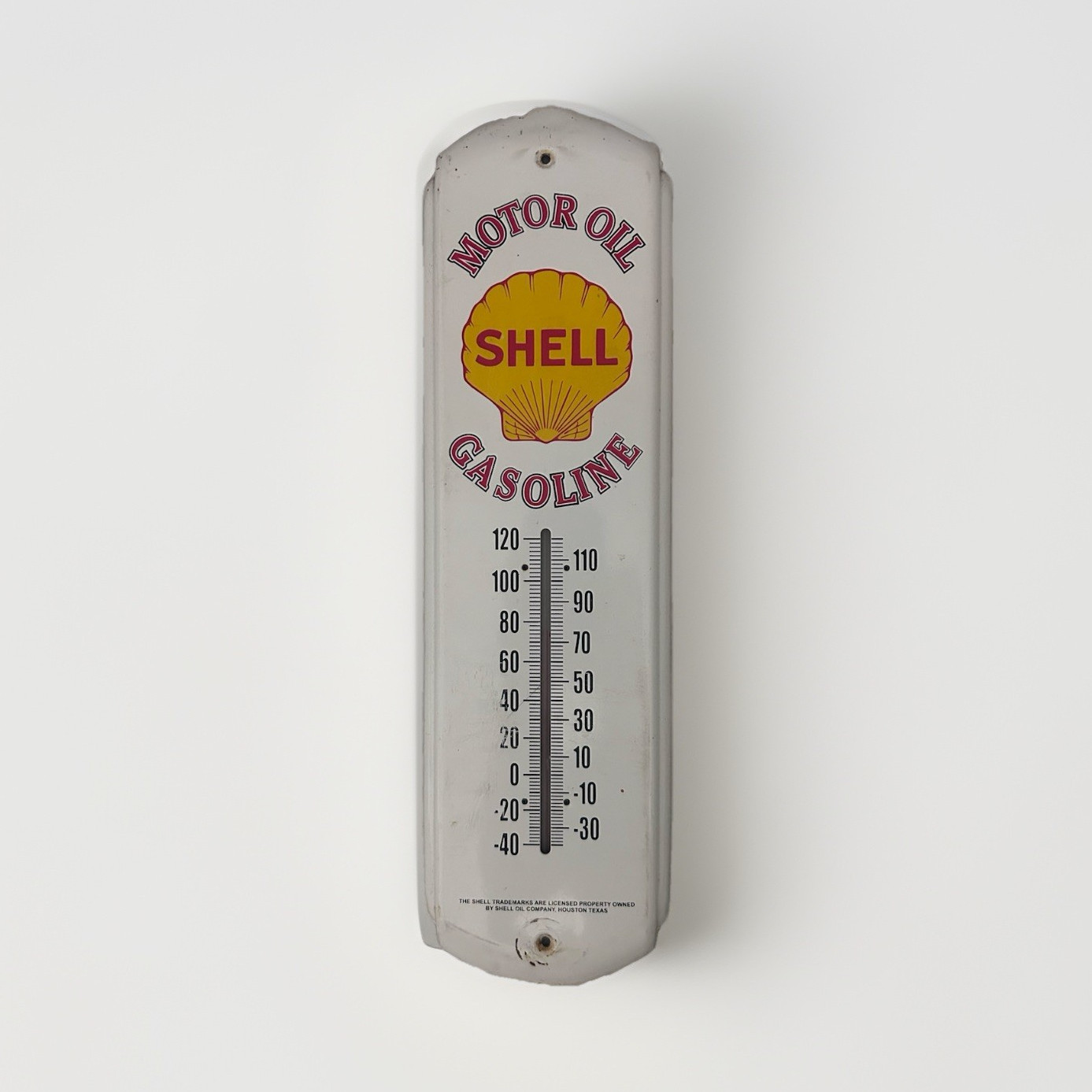 Vintage Shell Motor Oil Gasoline Advertising Wall Thermometer - Functions Well
