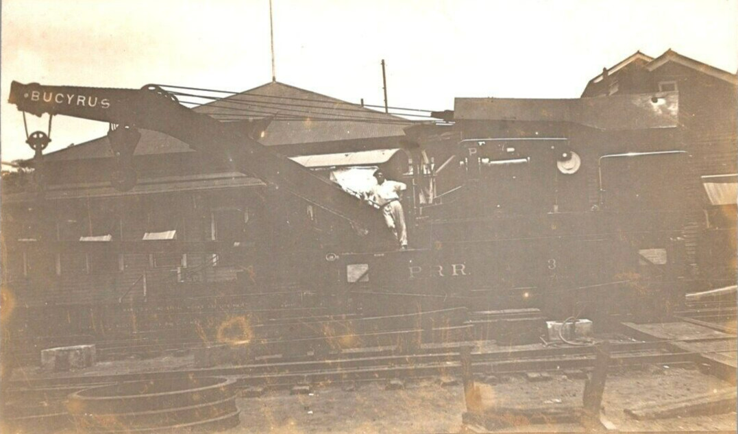RPPC PRR Pennsylvania Railroad Bucyrus Crane Real Photo Postcard c1910 RPPC PRR Pennsylvania Railroad Bucyrus Crane Real Photo Postcard c1910