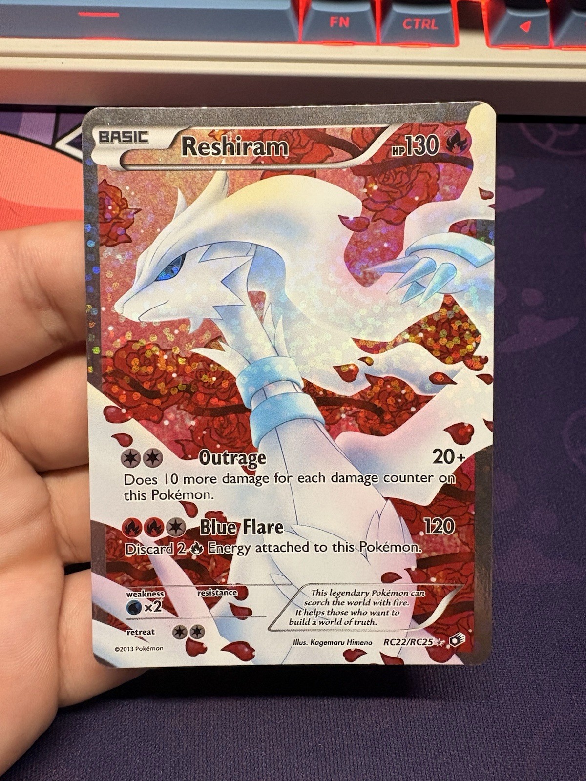 Reshiram Full Art Holo Card RC22/RC25 Legendary Treasures LP+ READ DESC