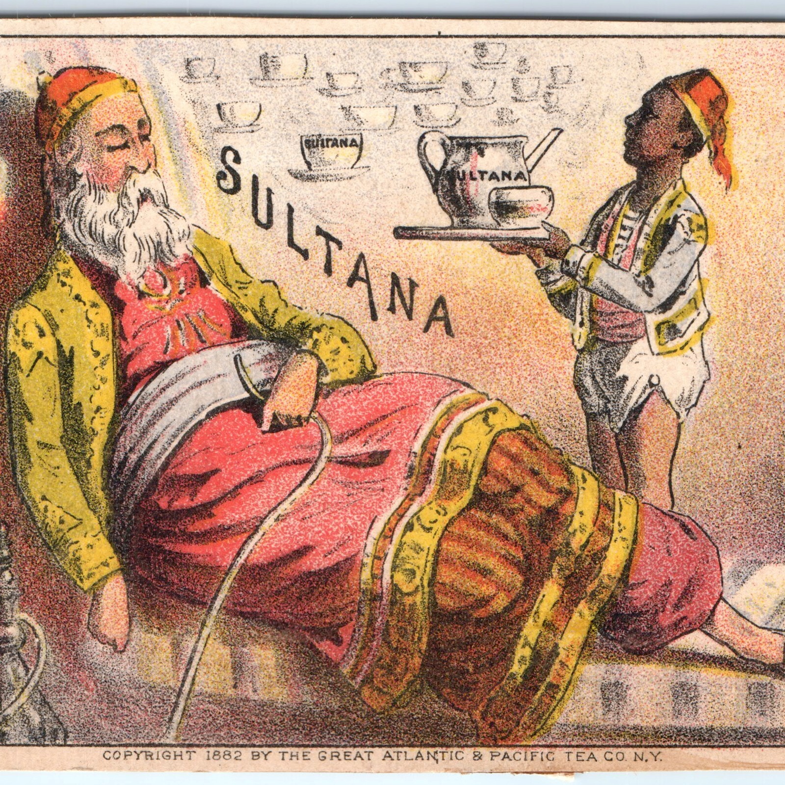 1882 Sultana Coffee Victorian Trade Card Arab Hookah A&P Tea Co New York NY 1882 Sultana Coffee Victorian Trade Card Arab Hookah A&P Tea Co New York NY