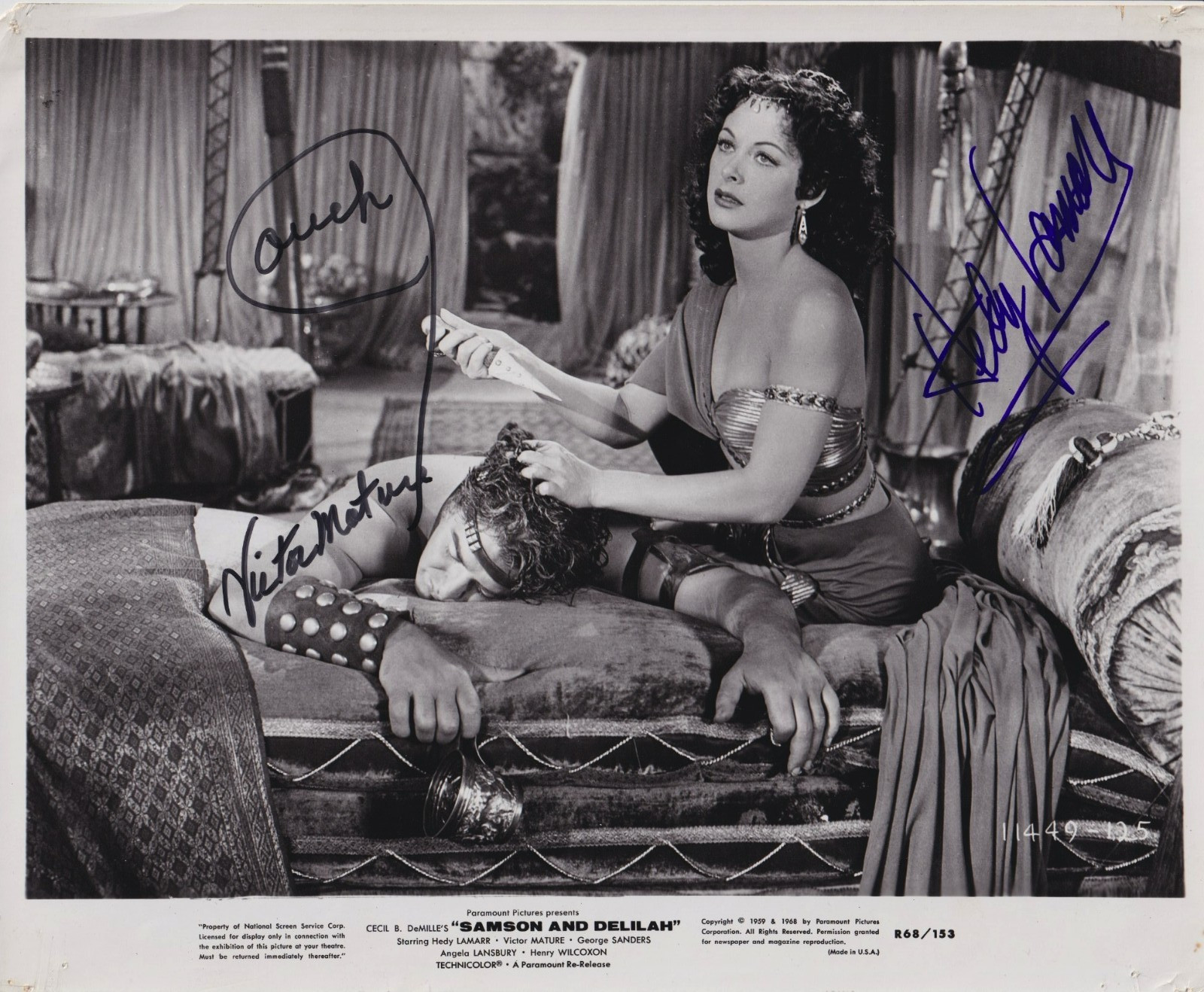 Hedy Lamarr & Victor Mature - Signed Photograph Hedy Lamarr & Victor Mature - Signed Photograph