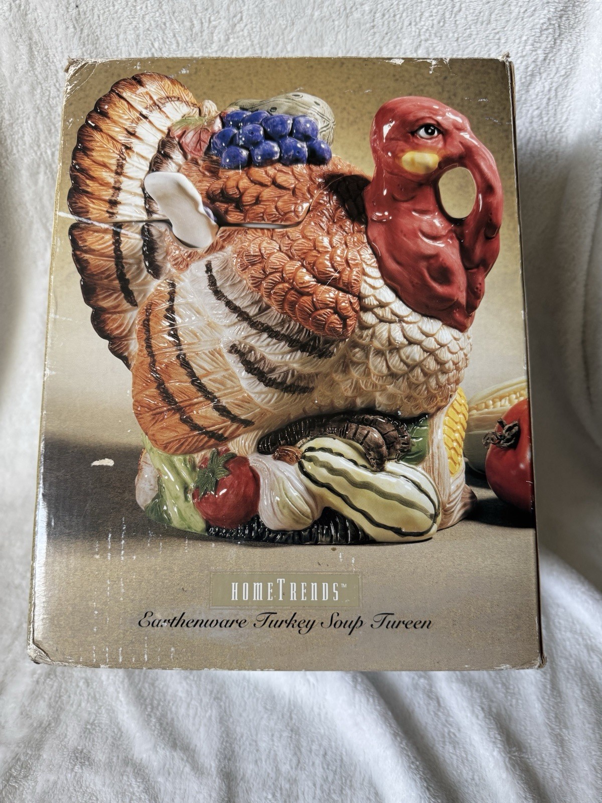 Vintage 1990s Home Trends Earthenware Thanksgiving Turkey Gravy Boat with Ladle Vintage 1990s Home Trends Earthenware Thanksgiving Turkey Gravy Boat with Ladle