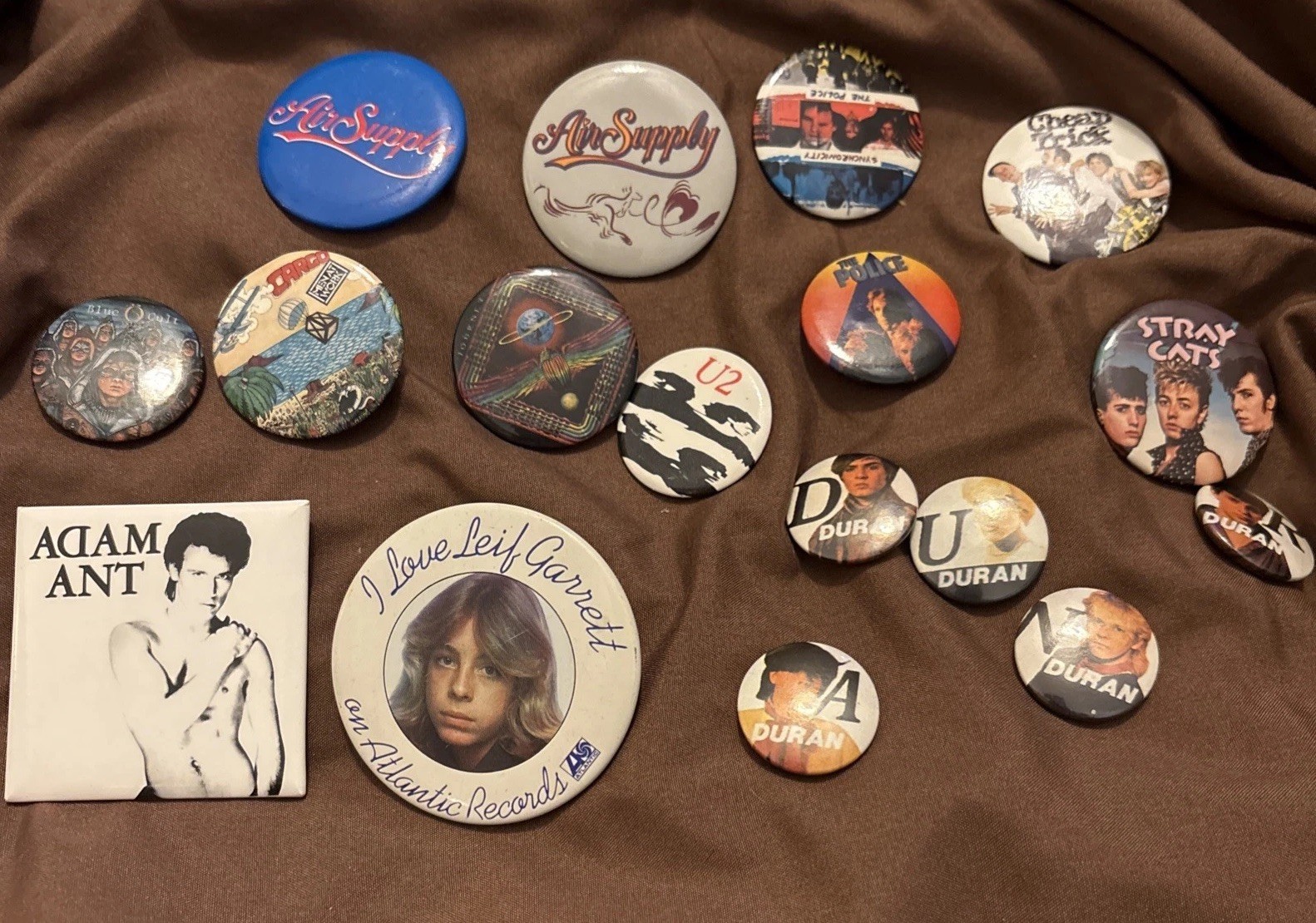 Vintage 1980s Police Duran Duran Cheap Trick BOC Pinback Buttons Lot Of 17 Vintage 1980s Police Duran Duran Cheap Trick BOC Pinback Buttons Lot Of 17