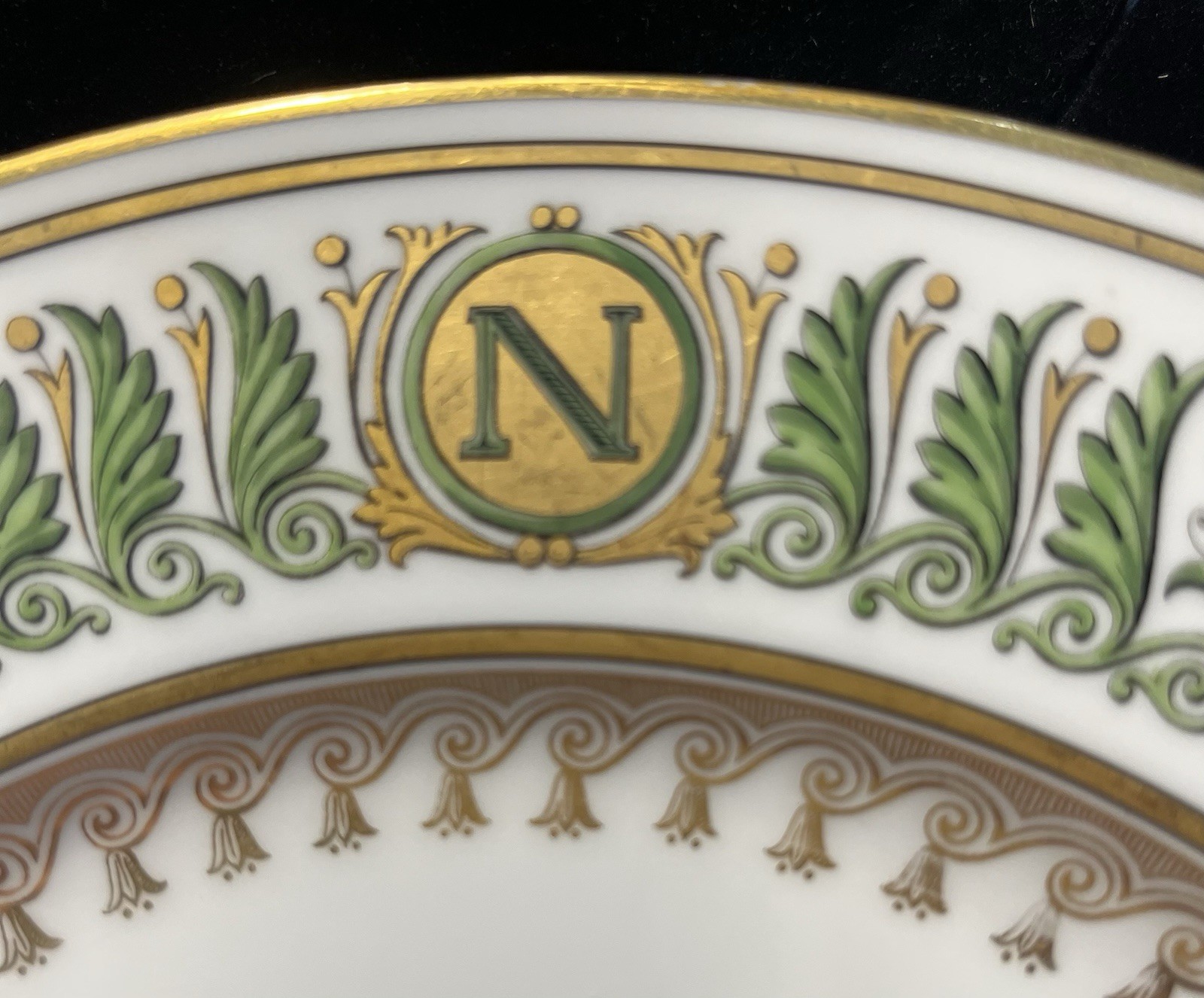Antique Sevres Napolean III Imperial Porcelain Plate Gilt 10” 19th Century Antique Sevres Napolean III Imperial Porcelain Plate Gilt 10” 19th Century