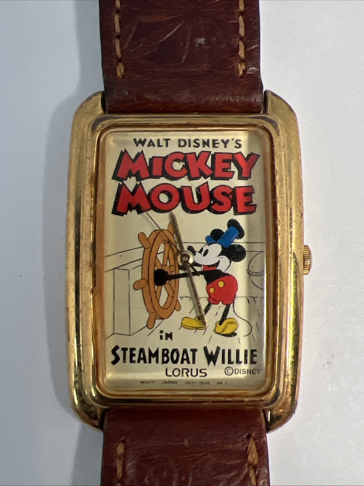 Vintage Walt Disney’s Lorus Mickey Mouse Steamboat Willy Tank Watch V515-5A70 Vintage Walt Disney’s Lorus Mickey Mouse Steamboat Willy Tank Watch V515-5A70