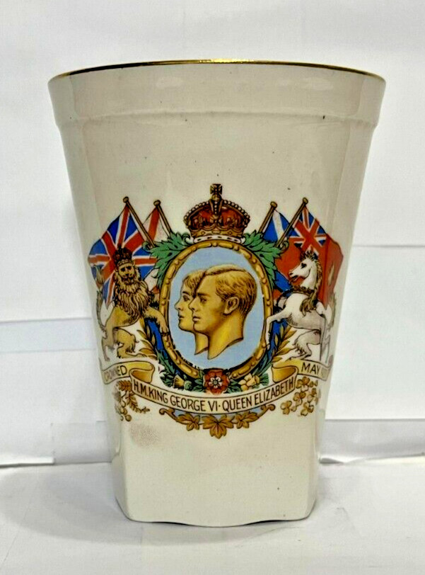 HM King George & Queen Eliabeth Coronation Cup-Crown Ducal Excellent Condition
