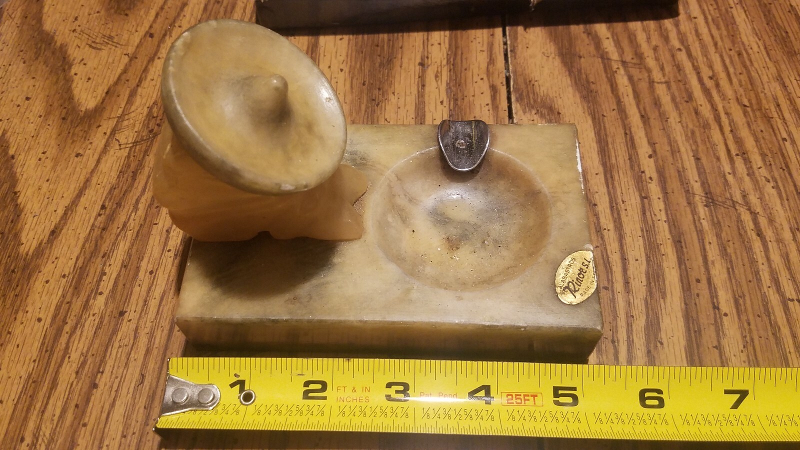 Old Luxury Cigar Ashtray Rinor  S.L. Spain  Alabastros nature\'s  Stone Tobacco 