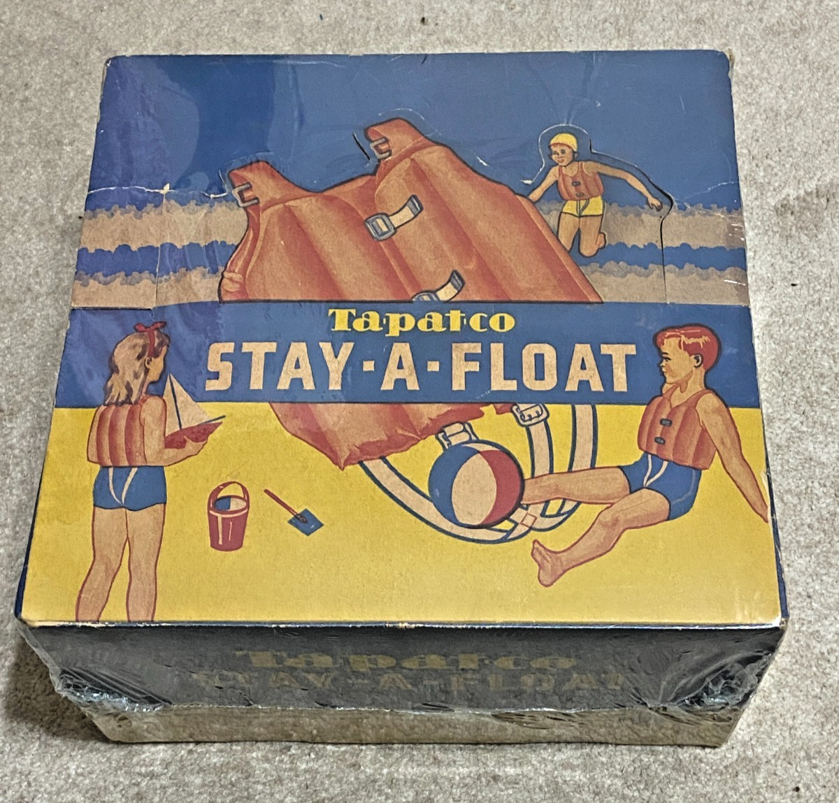Vtg c1950s Stay-A-Float Child Life Belt & Swim Vest Store Display Box & Contents Vtg c1950s Stay-A-Float Child Life Belt & Swim Vest Store Display Box & Contents