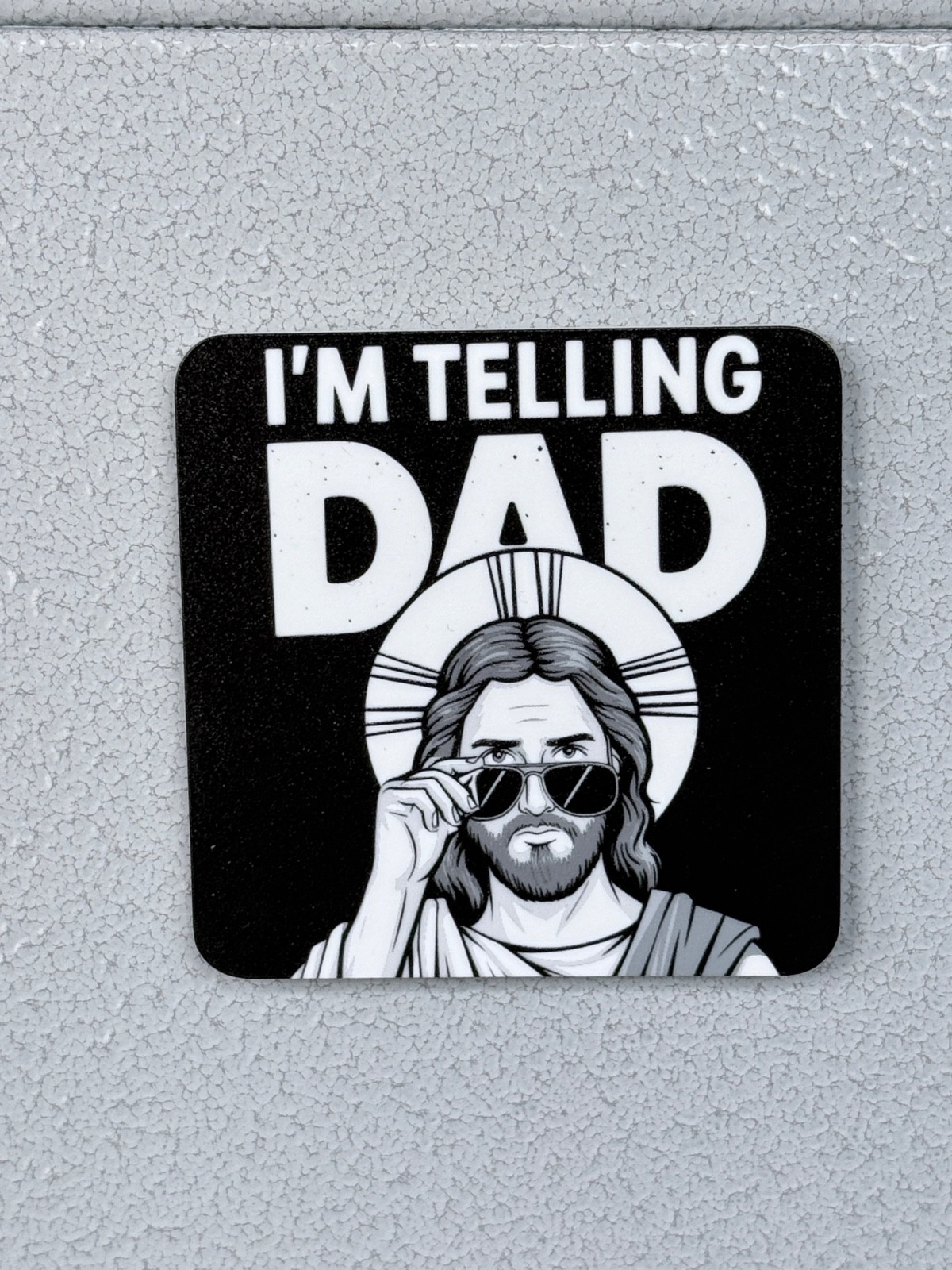 FUNNY JESUS I\'\'M TELLING DAD MEME Fridge Magnet 2 1/4\