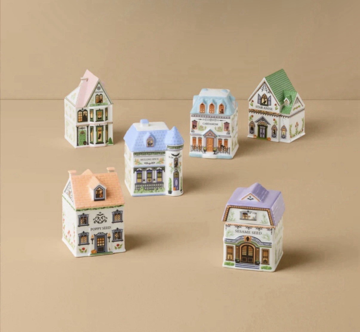 LENOX Halloween Spice Village 6-Piece Spice Jar Set NEW LENOX Halloween Spice Village 6-Piece Spice Jar Set NEW